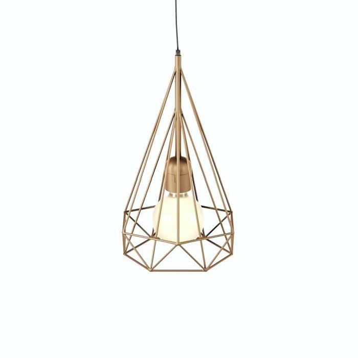 TRYLIS    Lustre - suspension fil métal, diametre 23 cm, cuivre