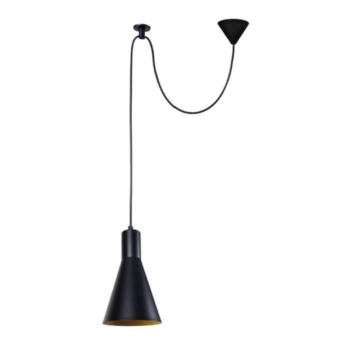 TOSEL Lustre - suspension Krake Ř20 cm hauteur 150 cm E27 40W noir et or