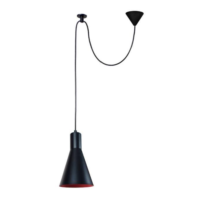 TOSEL Lustre - suspension Krake Ř20 cm hauteur 150 cm E27 40W noir et rouge