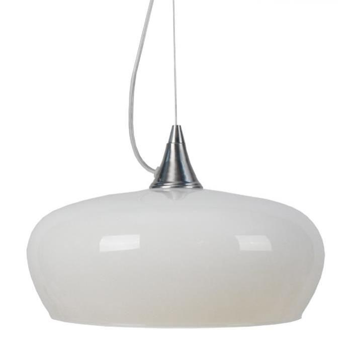 MATILDE Suspension verre et acier 30x30x90 cm Opale