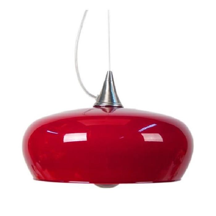 MATILDE Suspension verre et acier 30x30x90 cm Rouge