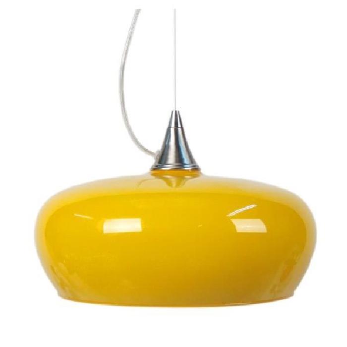 MATILDE Suspension verre et acier 30x30x90 cm Jaune