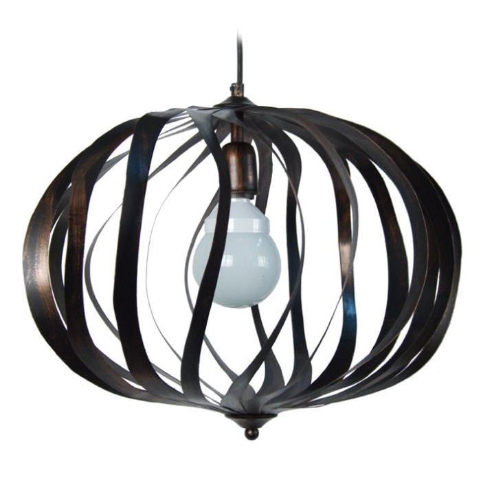 OVALIA Suspension cercles tôle acier 50x50x100 cm Noir / Or