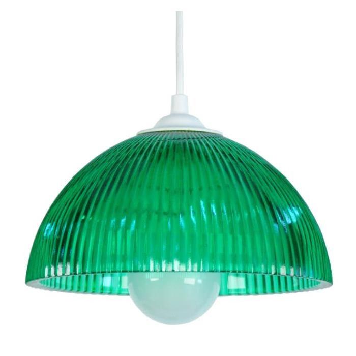 HOLLOPHANE Suspension verre centrifugée - 25x25x80 cm - Vert