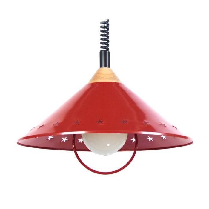 M&B ETOILE Suspension tôle acier - 40x40x80 cm - Rouge