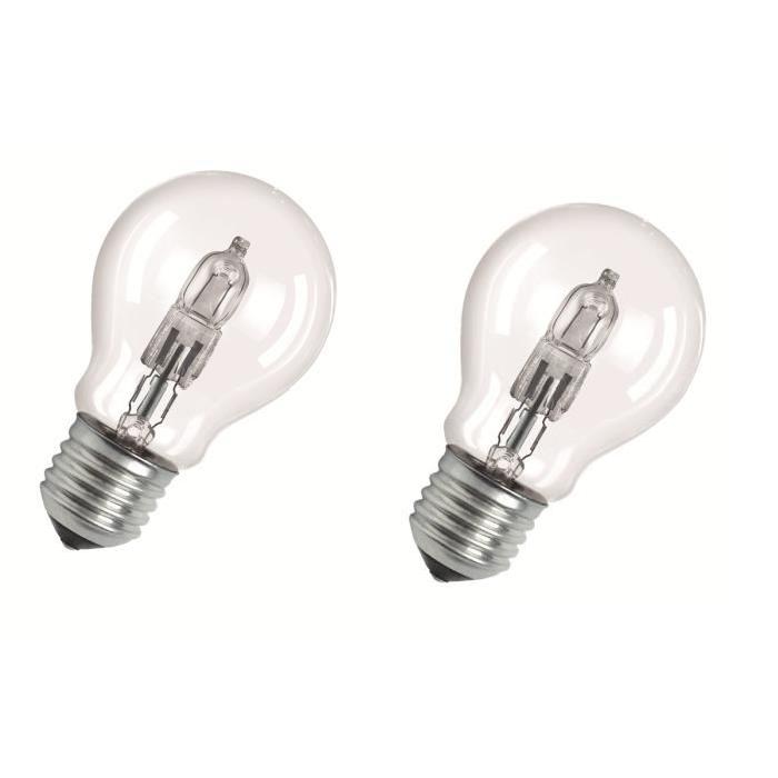 OSRAM Lot de 2 ampoules Eco-Halogenes E27 20 W équivalent a 25 W forme classique