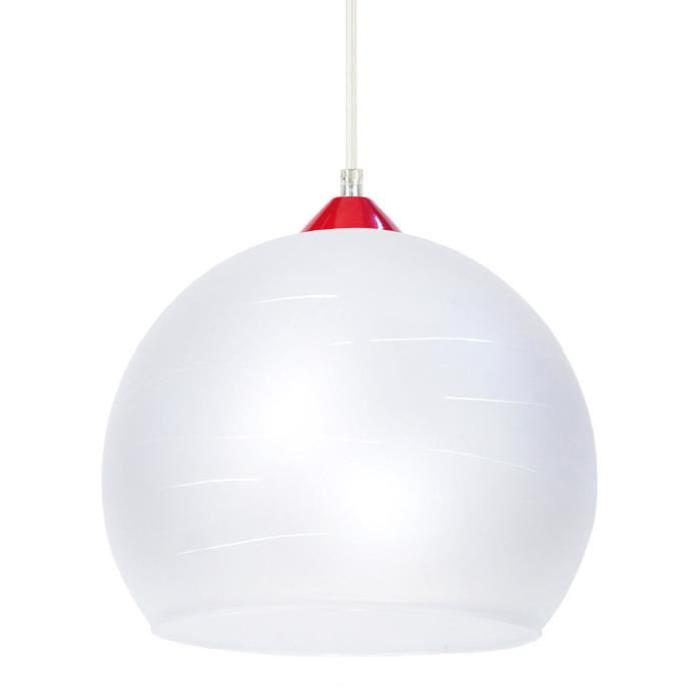 ACTUELLE Suspension verre soufflé bouche - 30x30x90cm - Rouge