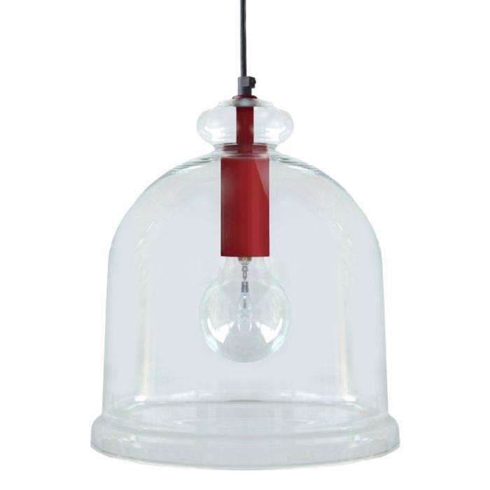 MANILLA Suspension verre 28x28x90 cm Rouge