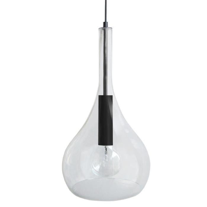 TREVISO Suspension verre 25x25x90 cm Noir