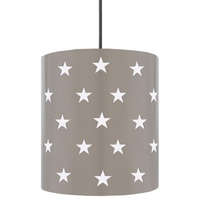 ETOILES Suspension tôle acier découpé laser - 20x20x90 cm - Taupe