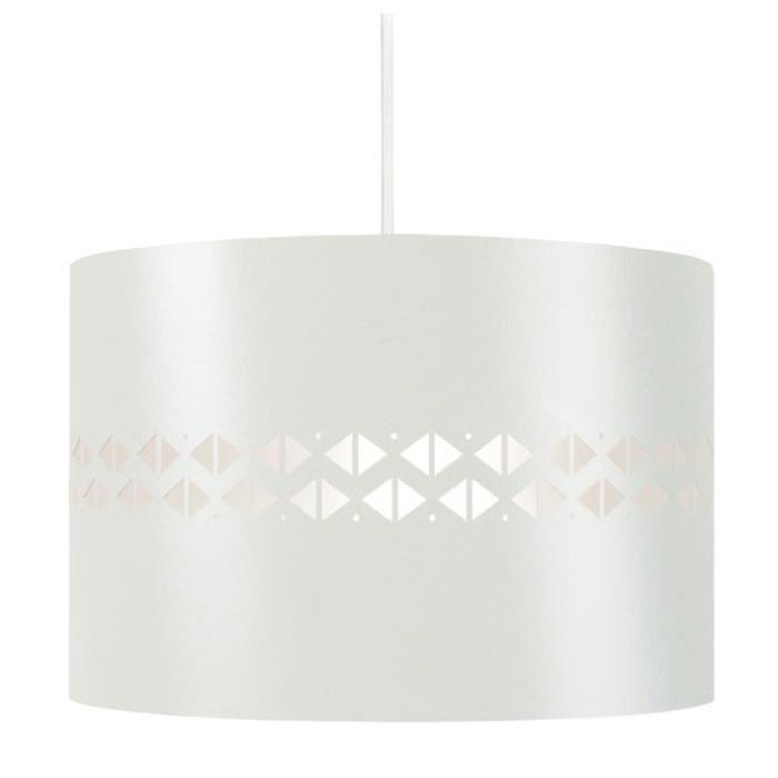 IKAT DIAMANTS Suspension tôle acier - 30x30x80 cm - Blanc