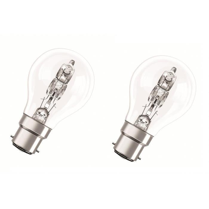 OSRAM Lot de 2 ampoules Eco-Halogenes B22 116 W équivalent a 150 W forme classique