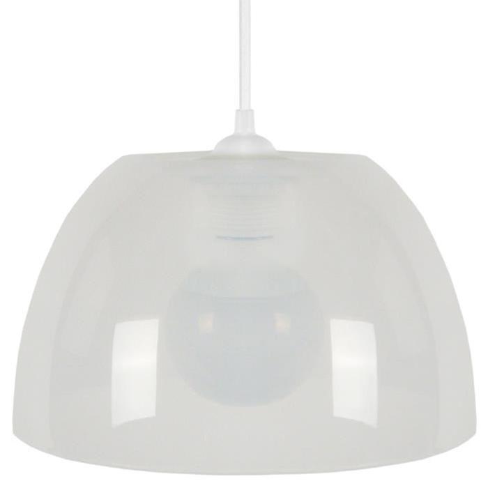 Lustre - suspension Plexi E27 15 W Ř25 cm Blanc