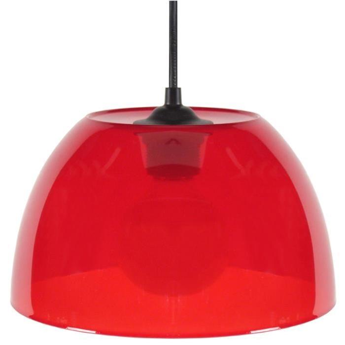 Lustre - suspension Plexi E27 15 W Ř25 cm Rouge