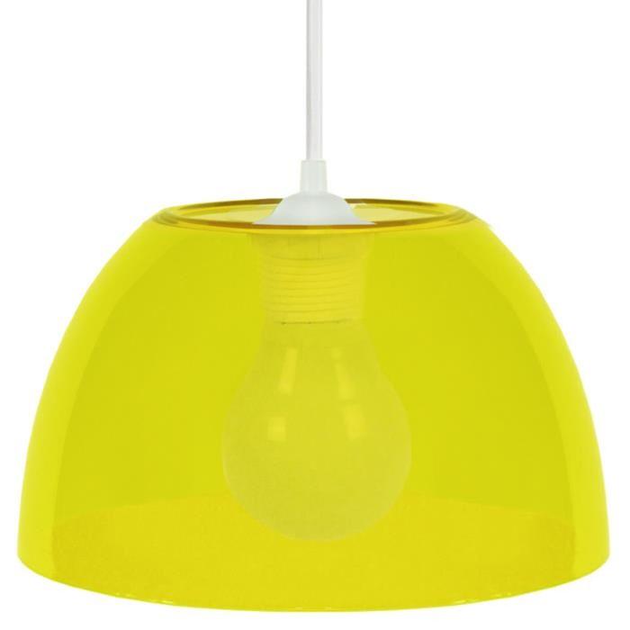 Lustre - suspension Plexi E27 15 W Ř25 cm Jaune