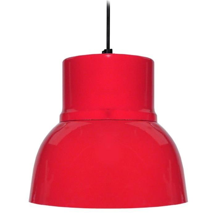 CLOCHE Lustre - suspension métal Ř24cm - Coloris rouge