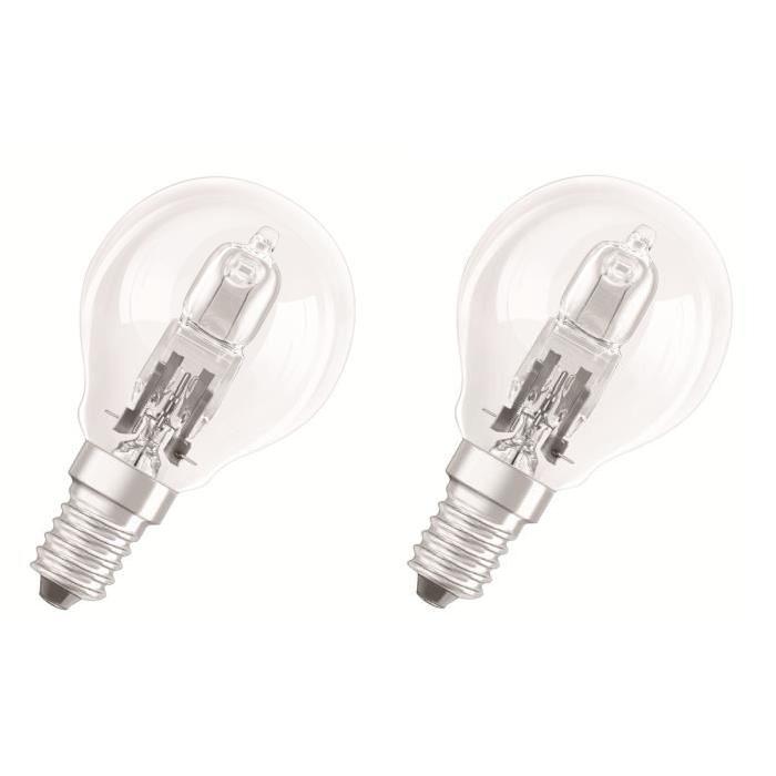 OSRAM Lot de 2 ampoules Eco-Halogenes E14 46 W équivalent a 60 W forme sphérique