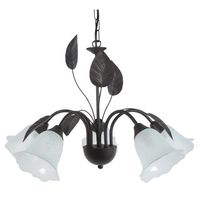 Lustre Eglantine 5 lumieres E14 15 W Noir