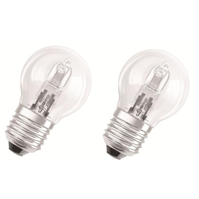 OSRAM Lot de 2 ampoules Eco-Halogenes E27 46 W équivalent a 60 W forme sphérique