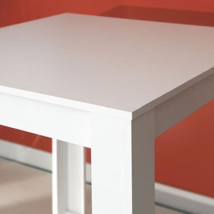 CURRY Table-bar de 2 a 4 personnes style contemporain mélaminé blanc mat - L 110 x l 70 cm