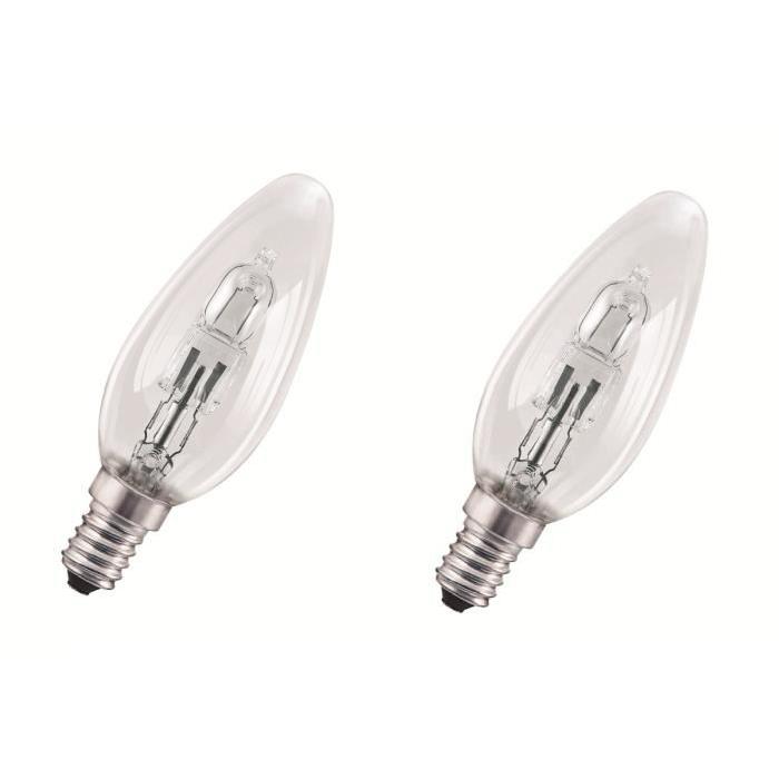 OSRAM Lot de 2 ampoules Eco-Halogenes E14 20 W équivalent a 25 W forme flamme