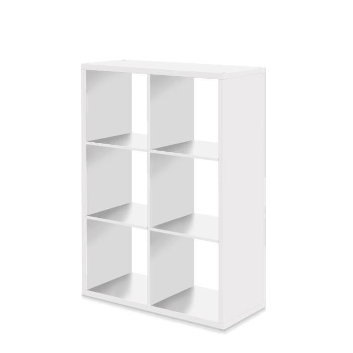 MAX6 Etagere avec 6 cubes - Style contemporain - Blanc - L 73 cm