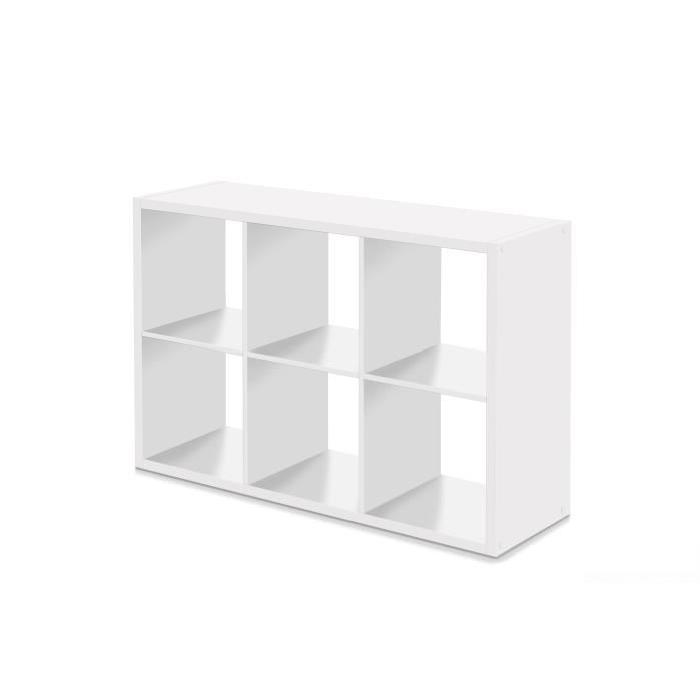 MAX6 Etagere avec 6 cubes - Style contemporain - Blanc - L 73 cm