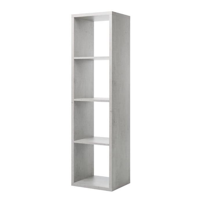 MAX Etagere colonne avec 4 cubes - Style contemporain - Béton clair - L 38 cm