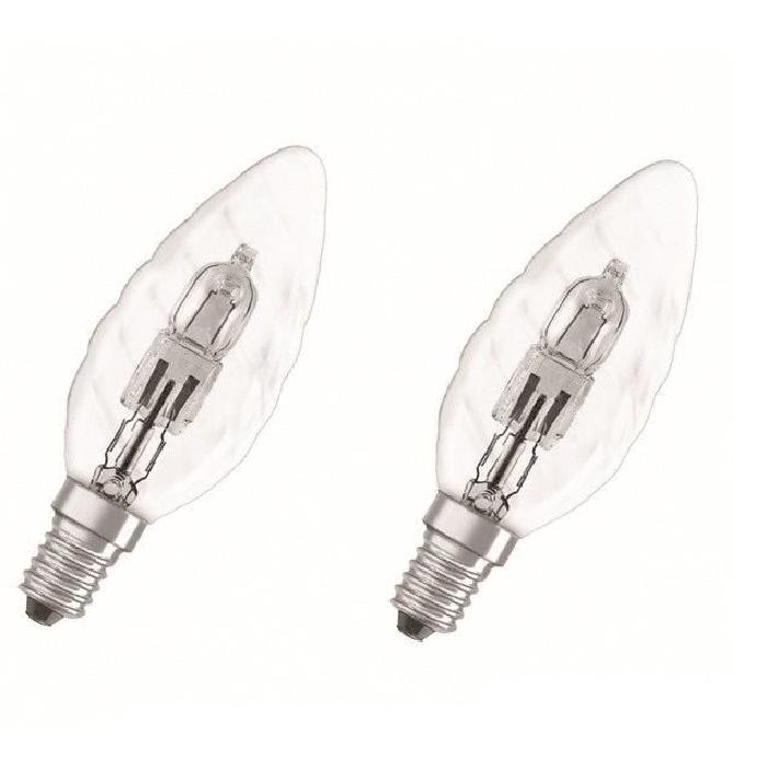 OSRAM Lot de 2 ampoules Eco-Halogenes E14 30 W équivalent a 40 W forme flamme torsadée