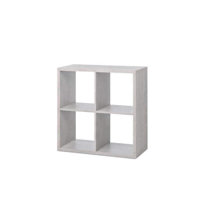 MAX Etagere avec 4 cubes - Style contemporain - Béton clair - L 73 cm