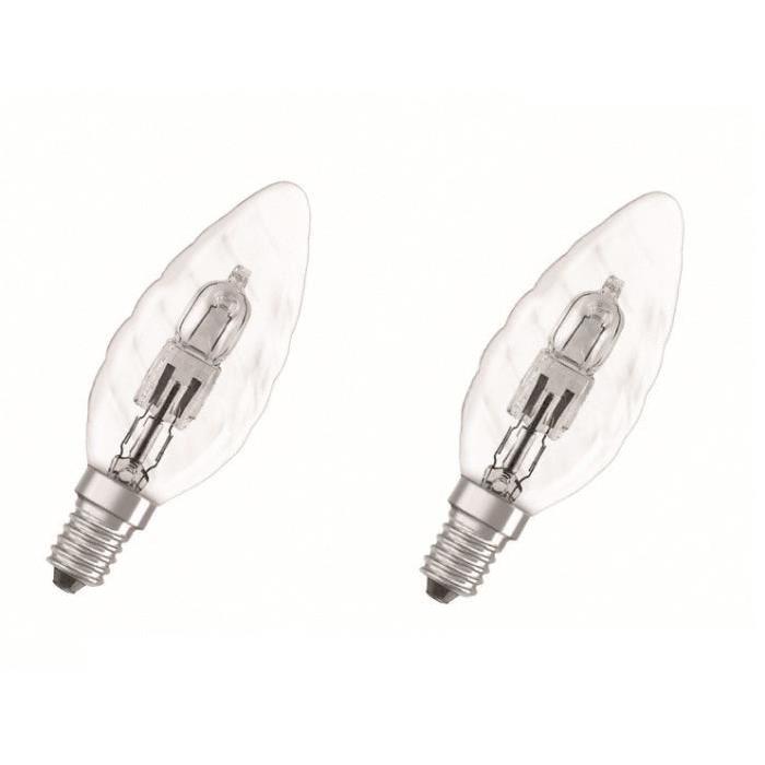 OSRAM Lot de 2 ampoules Eco-Halogenes E14 46 W équivalent a 60 W forme flamme