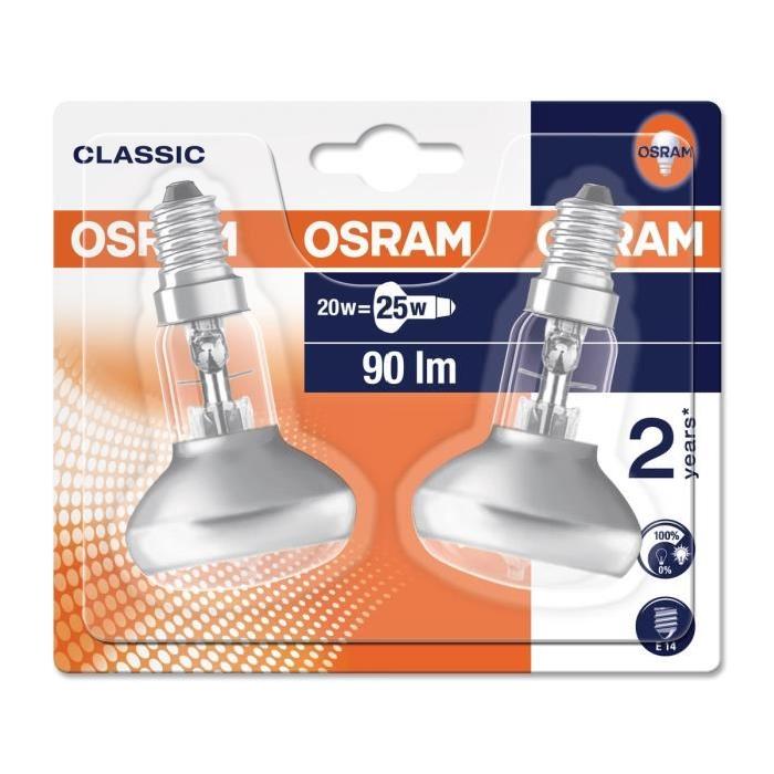 OSRAM Lot de 2 Ampoules spots Eco-Halogenes R50 E14 20 W équivalent a 25 W