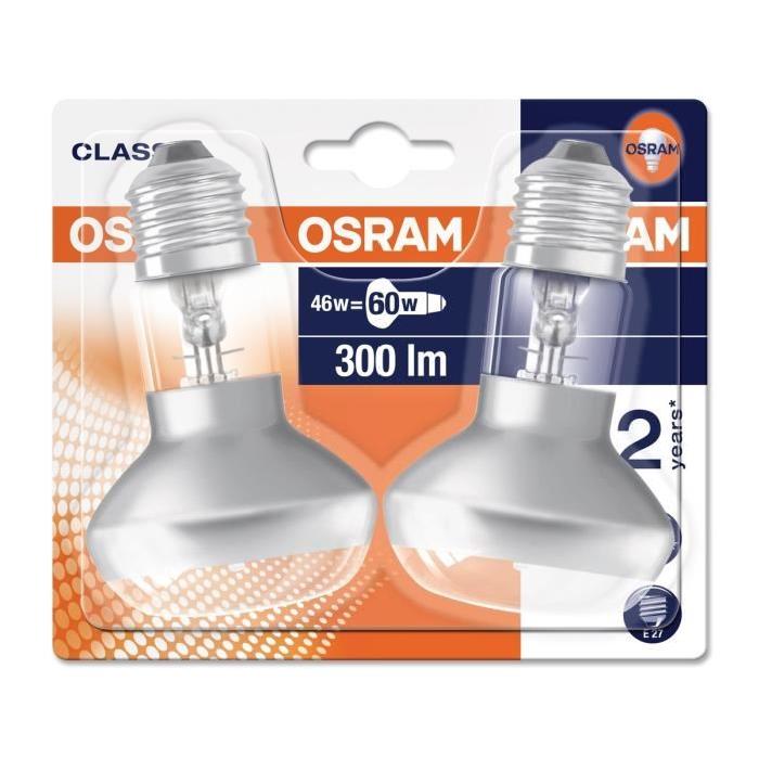 OSRAM Lot de 2 Ampoules spots Eco-Halogenes R63 E27 46 W équivalent a 60 W