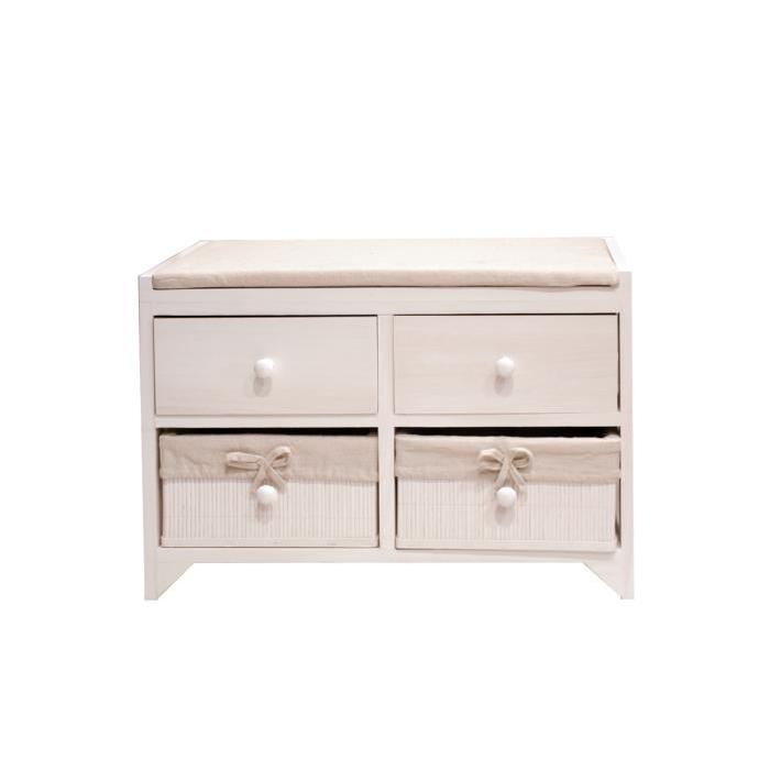 ROMA Petit meuble de rangement de salle de bain L 60 cm - Laqué blanc brillant