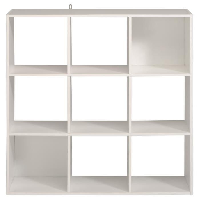 KAME Étagere meuble contemporain décor blanc mat - L 91 cm