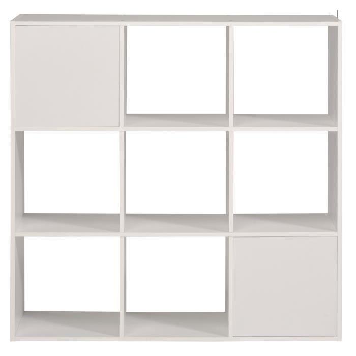 KAME Étagere meuble contemporain décor blanc mat - L 91 cm
