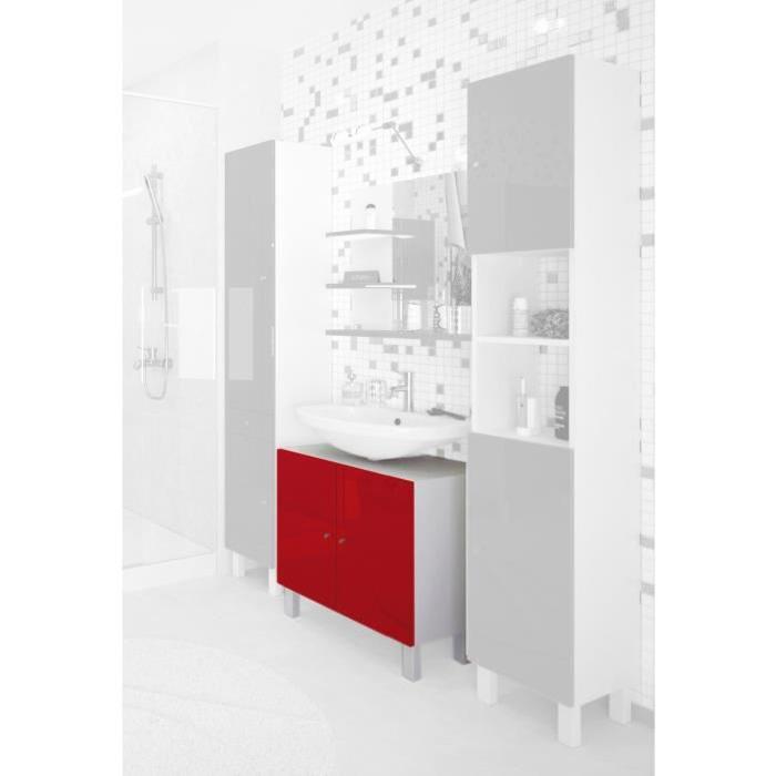 CORAIL Meuble sous lavabo L 60 cm - Rouge haute brillance