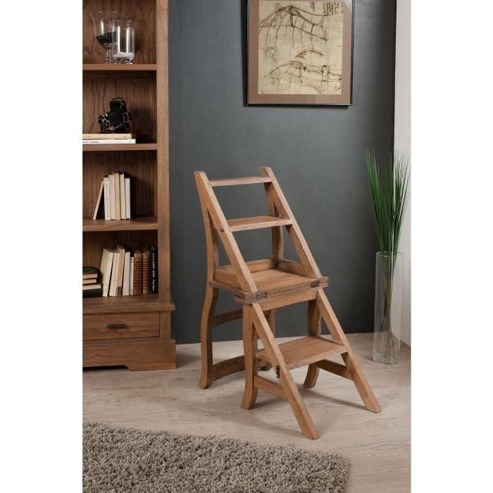 MALAGA Chaise libraire ethnique en mindi cannelle verni - 44 cm