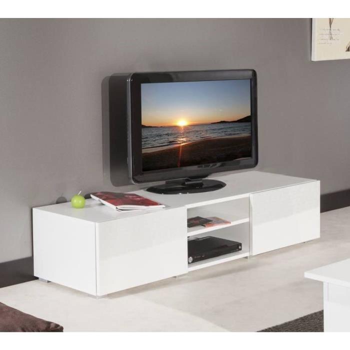 LIME Meuble TV contemporain blanc - L 140 cm
