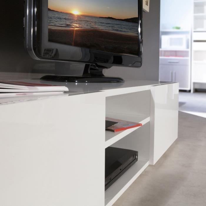 LIME Meuble TV contemporain blanc - L 140 cm