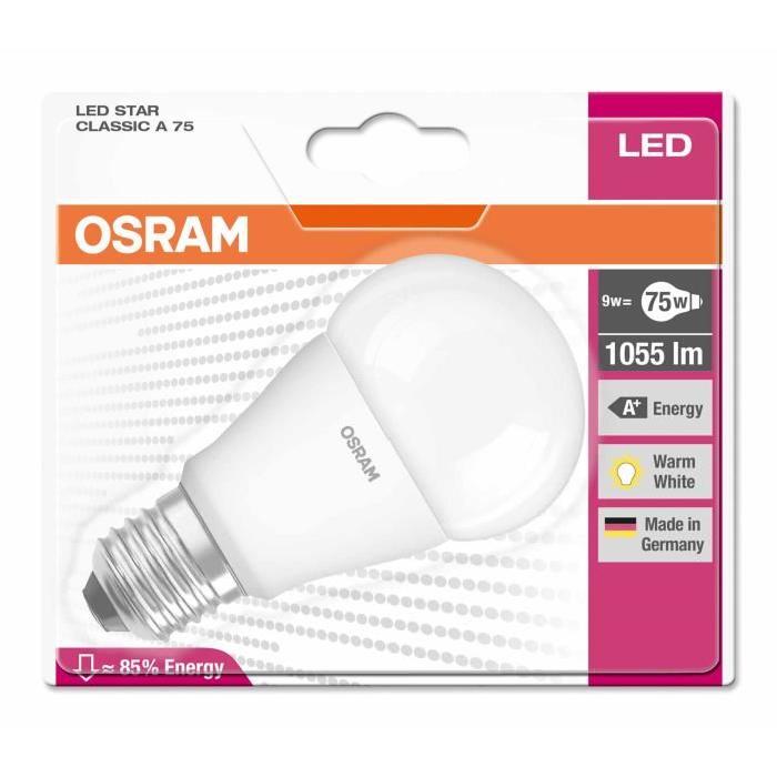 OSRAM Ampoule LED E27 10 W équivalent a 75 W blanc chaud