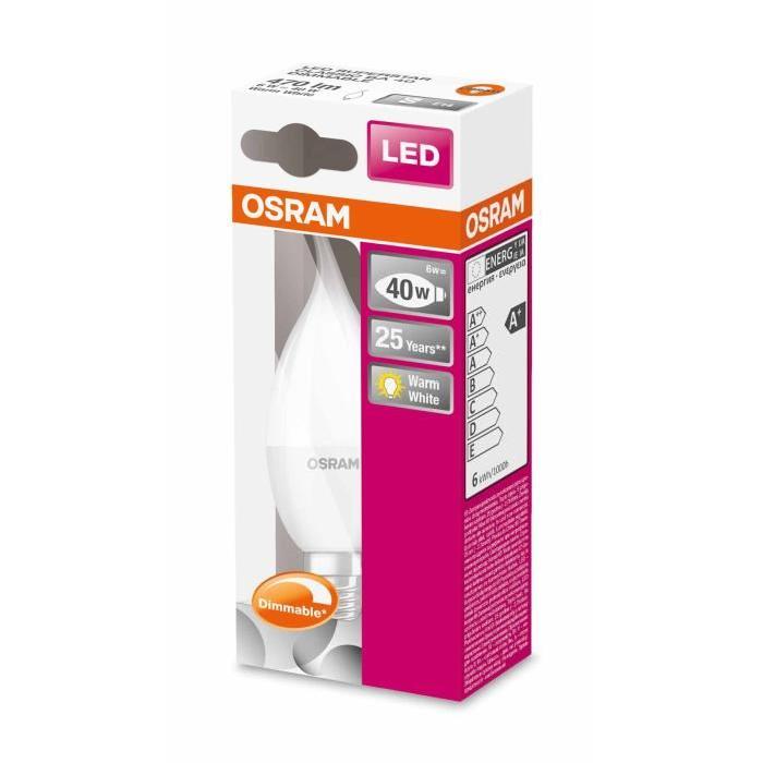 OSRAM Ampoule LED E14 6 W équivalent a 40 W blanc chaud dimmable variateur