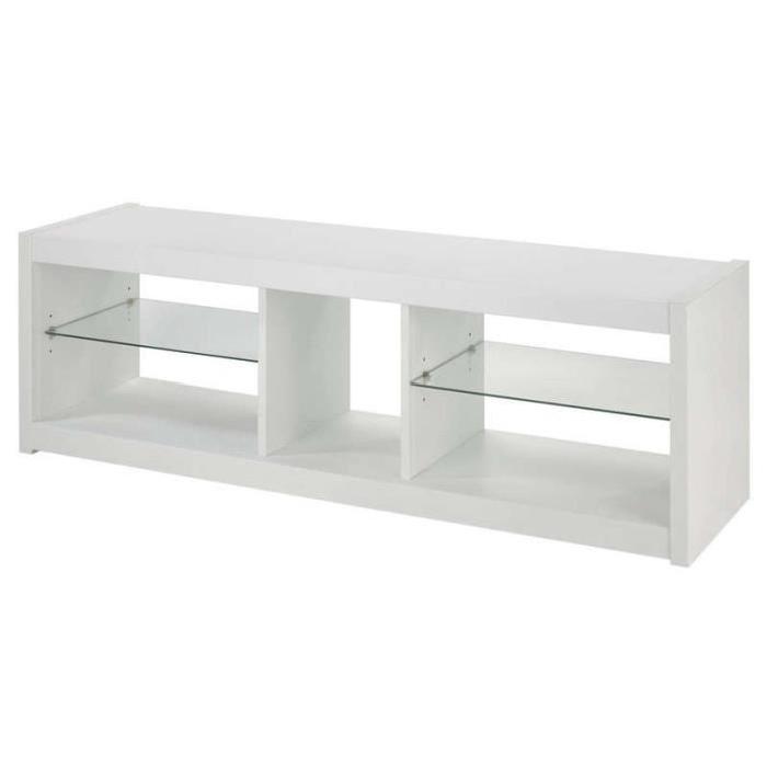 INFINY Meuble TV contemporain Blanc - L 125 cm