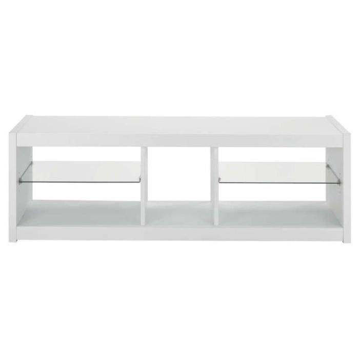 INFINY Meuble TV contemporain Blanc - L 125 cm