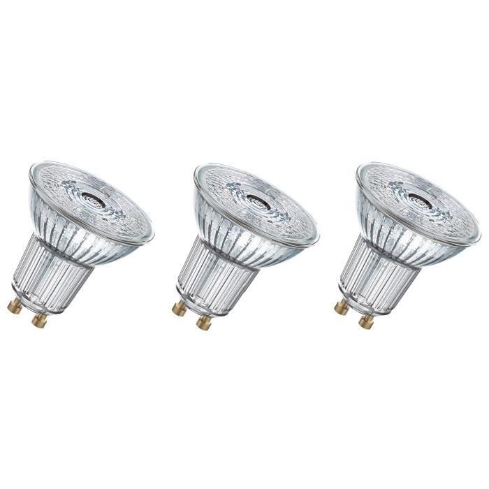 OSRAM Lot de 3 Ampoules Spots LED PAR16 GU10 2,6 W équivalent a 35 W blanc chaud