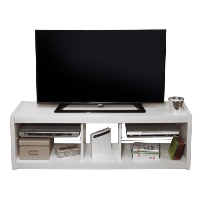 INFINY Meuble TV contemporain Blanc - L 125 cm