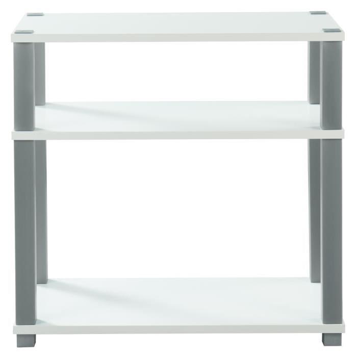 TIVOLI Meuble TV contemporain décor blanc et gris - L 60 cm