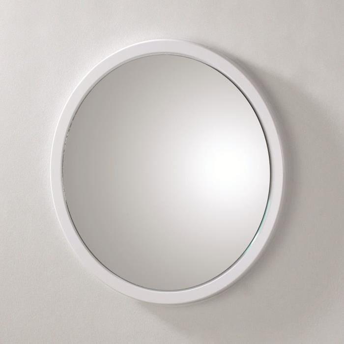 Miroir mural rond Syla blanc