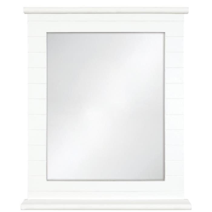 Miroir rectangulaire avec tablette Beachcomber 53x44 cm blanc