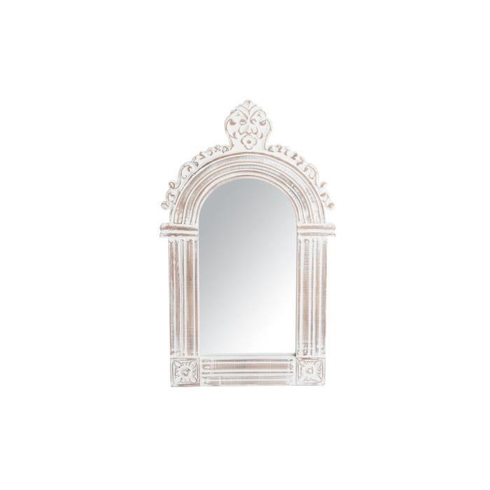 Miroir mural déco bois sculpté - 46 x 76 x 3 cm